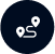 Map pin icon in white on a black background, symbolizing location or navigation
